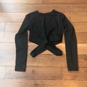 NVTGN black long sleeve cropped top